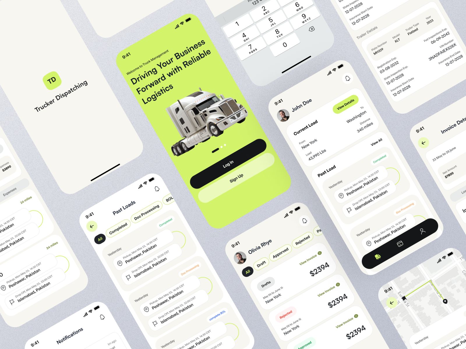 Trucker Dispatching — Driver App — Real-time load tracking & invoicing for a trucking fleet, by Nixce Tech